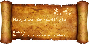 Marjanov Annamária névjegykártya